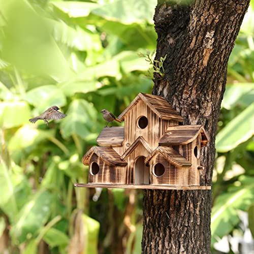 Vogelhaus, Vogelhaus für draußen, Kolibrihaus mit 6 Löchern, Blauvogel-Finken, Kardinals zum Aufhängen, großes Vogelhaus, Nistkasten, Vogelhaus für Hinterhof/Hof/Terrasse. von XDYGHH