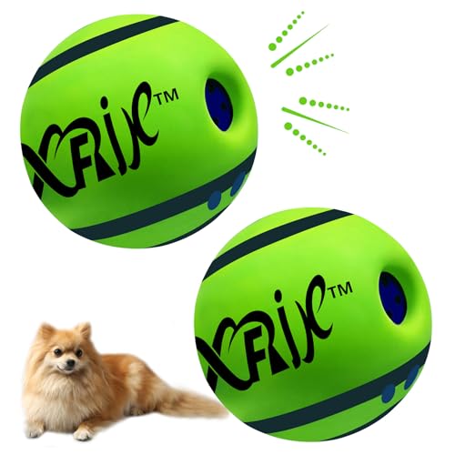 XFRJK 2 Pcak Kicherball für kleine Hunde, 7 cm, interaktives Hundespielzeug, Wackelball, Kichern, Klangball für Hundetraining, Spielspielzeug Ball für kleine Hunde von XFRJK