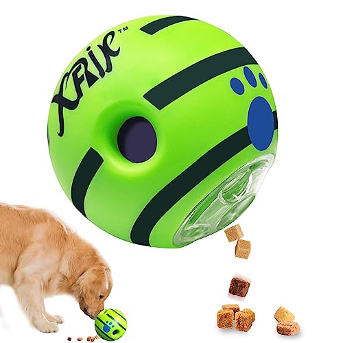 XFRJK Leckerli-Ball für Hunde, 14 cm, Wackelball für Hunde, lustiger Sound, Futterspender, interaktiver Hundeball für IQ-Training, Futter für große Hunde, Geschenk von XFRJK