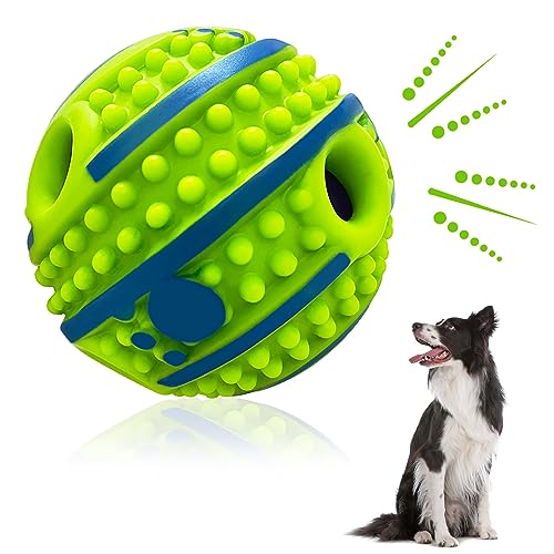XFRJK Spiky Wackelball für Hunde, 10 cm, Zahnreinigung, Hundespielzeug, Ball, interaktiver Hundeball, Kichern, Geräusche beim Schütteln oder Rollen für Spieltraining für mittelgroße und große Hunde, von XFRJK