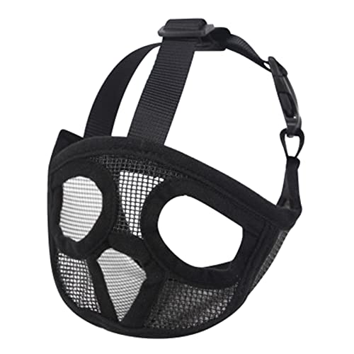 Schleppleine für Hunde Pet Mask Maulkörbe für Hunde, tragbar, Kurze Schnauze, Hundegeschirr, 1 Stück, für Anti-Stopp-Bellen Verstellbare Führleine(Black,M) von XFYESL