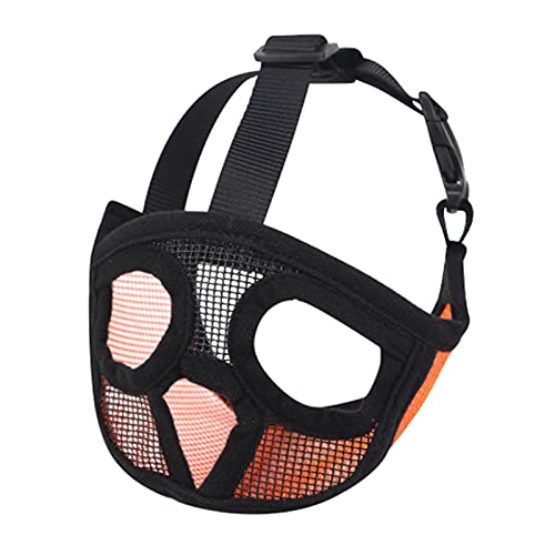 Schleppleine für Hunde Pet Mask Maulkörbe für Hunde, tragbar, Kurze Schnauze, Hundegeschirr, 1 Stück, für Anti-Stopp-Bellen Verstellbare Führleine(Orange,M) von XFYESL