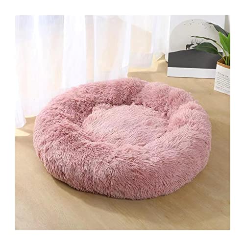 XFYESL Hundematte Donuts Hundebettkorb Beruhigungsbett Haustierhütte Katzenhaus Kuschelkatzenbetten für kleine große Hunde Hundebett(Light-pink,XS 40cm) von XFYESL