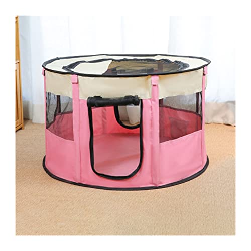 XFYESL Hundematte Faltbares Haustierzelt Hundehaus für Katzenzelt Welpenhütte Einfache Bedienung Zaun Outdoor Hundehaus Hundebett(Pink) von XFYESL