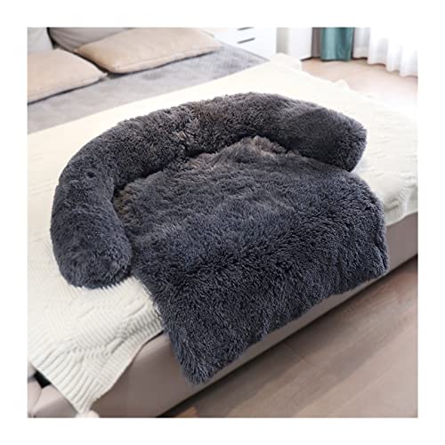 XFYESL Hundematte Haustier-Hundeschlafsofa, weicher, waschbarer Teppich, warmes Katzenkissen, Kissen für Sofas, Auto-Bodenschutz Hundebett(Gray-No Zip,115x95x15) von XFYESL