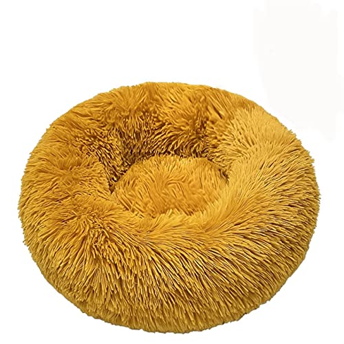 XFYESL Hundematte Haustier Katzenbett Herbst Winter Bequemes Warmes Tiefschlafbett Für Mittelgroße Hunde Katzen Hundebett(Golden Yellow,40cm) von XFYESL