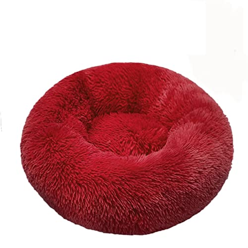 XFYESL Hundematte Haustier Katzenbett Herbst Winter Bequemes Warmes Tiefschlafbett Für Mittelgroße Hunde Katzen Hundebett(Wine red,60cm) von XFYESL