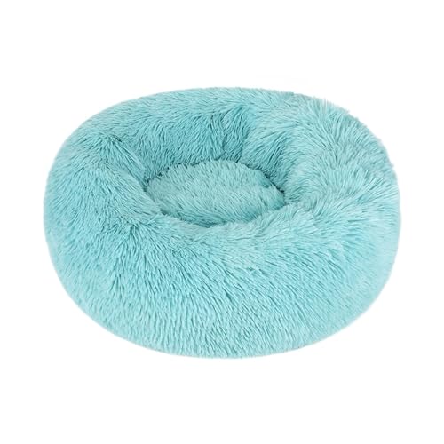 XFYESL Hundematte Hundebett, beruhigendes Katzenbett, Haustierhütte, weiches, Flauschiges Kissen, Schlafsack, Matte für große Hunde Hundebett(Mint Green,S Diameter 50cm) von XFYESL