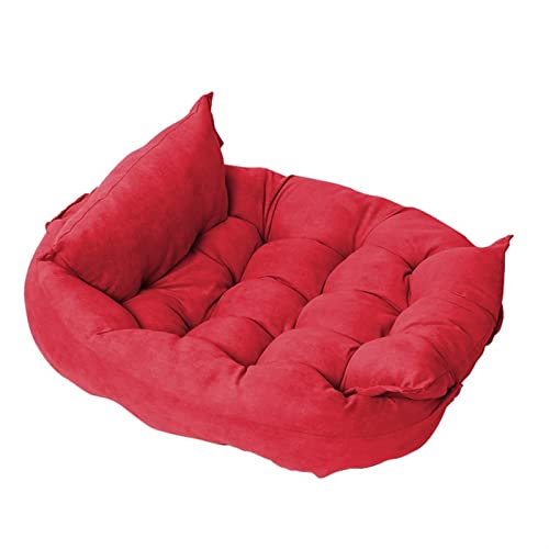 XFYESL Hundematte Pet Cozy Bed Puppy Cotton Zwinger Mat Large Dog Pillow Kissen Small Medium Dog Isomatten Hundebett(Red) von XFYESL