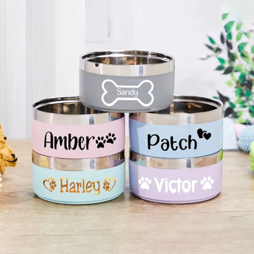 Fressnapf für Hunde, personalisierbar, mit Namen, Edelstahlnapf, personalisierbarer Hundenapf, 14 cm von XFZDKJSD