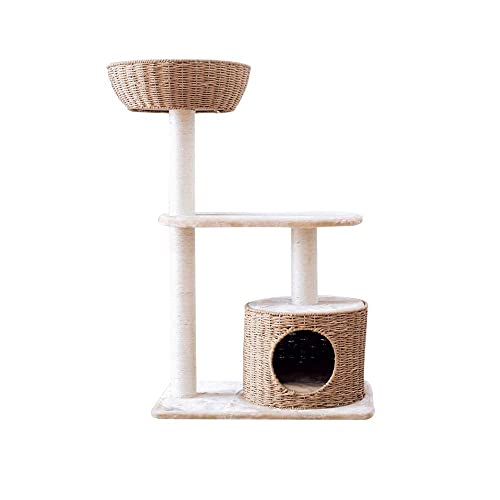 Klettergerüst für Katzen aus Sisal – Katzenbaumturm Four Seasons Universal-Klettergerüst für Katzen – mehrstufige Katzentoilette Villa Ture Activity Center Hängebrücke Leiter von XFZJCHAP