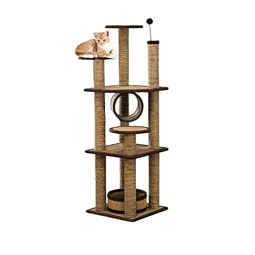 Kratzbaumturm Four Seasons Universal Cat Climbing Frame Haustiertürkätzchen-Aktivitätsturm Modernes Türaktivitätszentrum Hängebrücke Leiter von XFZJCHAP