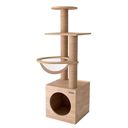 Massivholz Katze Klettergerüst Katze springende Katze Katzenbaum Spielzeug Katzennest Katzenkratzbaum Klettervilla g von XFZJCHAP