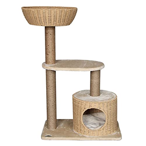 Rad Klettern Katzen Laufen Kratzbaum Haus Turm Holz Baum Katzen Haus Haustier Zeug Kratzen Kat Klettergerüst (Farbe: Argento) (3er Pack) von XFZJCHAP