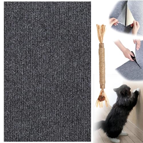 DIY Climbing Cat Scratcher, Climbing Cat Scratcher for Furniture, Trimmable Self-Adhesive Cat Couch Protector, Cat Scratching Mat Self-Adhesive, Cat Scratching Carpet (30cm*1m,Dark Gray) von XGBYR