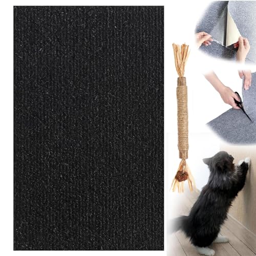 DIY Climbing Cat Scratcher, Climbing Cat Scratcher for Furniture, Trimmable Self-Adhesive Cat Couch Protector, Cat Scratching Mat Self-Adhesive, Cat Scratching Carpet (40cm*1m,Black) von XGBYR