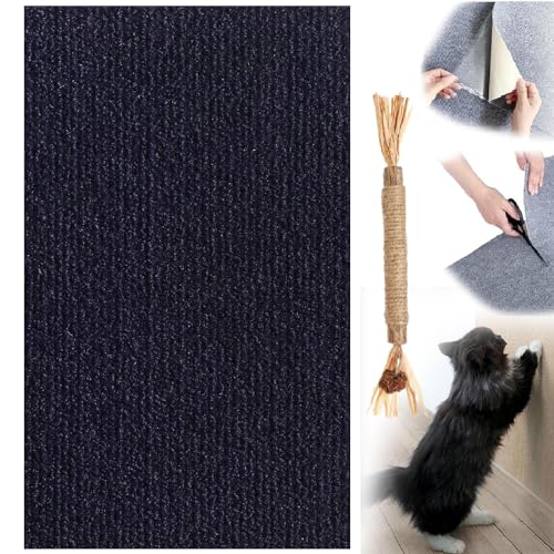 DIY Climbing Cat Scratcher, Climbing Cat Scratcher for Furniture, Trimmable Self-Adhesive Cat Couch Protector, Cat Scratching Mat Self-Adhesive, Cat Scratching Carpet (40cm*1m,Dark Blue) von XGBYR