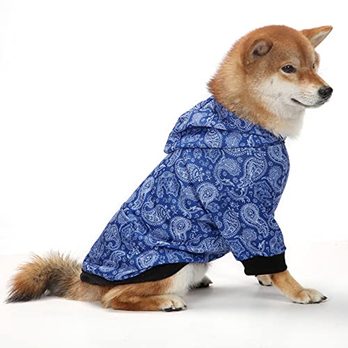 XGDMEIL Hunde-Kapuzenpullover für kleine, mittelgroße und große Hunde, warmer Hundemantel für kaltes Wetter (Blau, Größe M) von XGDMEIL