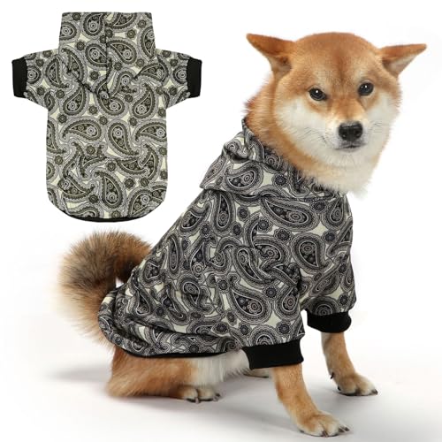 XGDMEIL Hunde-Kapuzenpullover für kleine, mittelgroße und große Hunde, warmer Hundemantel für kaltes Wetter (Schwarz, L) von XGDMEIL