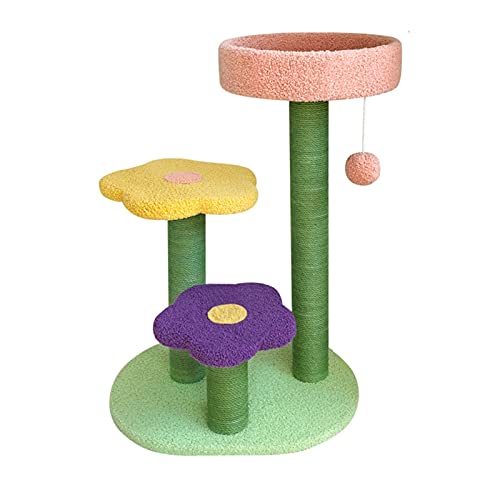 Katzenklettergerüst Katze Scratcher Klettern Baum Brett Katze Kratzer Pfarrung Pfosten Möbel Sisal Kratzer Post Tower Claws Care Katze Kratzer Kätzchen Spielzeug (Color : Flower Round Nest) von XGIMI