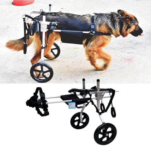 Hunderollstuhl, verstellbarer Hunderollstuhl for die Hinterbeine, groß, Gehhilfe for Deutscher Schäferhund und Labrador, Hundewagen mit 2 Rädern, Beinstützen for Hunde unterstützen Mobilitätshilfen(Si von XGXGX