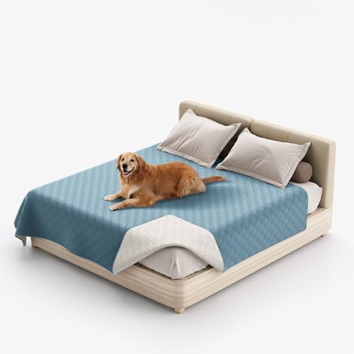 XHDZSW Wasserresistent Hundedecke - wasserdichte Hundedecke für Couch & Bett, Waschbare Haustier-Couch-Abdeckung, rutschfeste Bett Sofa Autositz Möbelschutzmatte (30x50in,Grau Blau) von XHDZSW