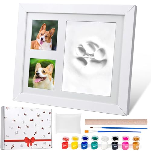 XHYASD Pfotenabdruck Set Hund,Pfotenabdruck Set Katze,Hundepfoten Abdruck Machen,Pfotenabdruck Set Hund mit Bilderrahmen,Pfotenabdruck Set Katze mit Bild,Baby Abdruckset,Baby Fussabdruck Set von XHYASD