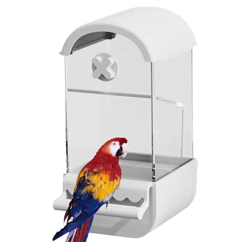 Futterspender für Käfige Papageien, zum Aufschrauben, automatisches Futterspender, einfach zu bedienen, für den Innenbereich von XIAHIOPT