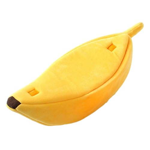 Pet Banana Bed House Soft Indoor Semi-Closed Cave Tent for Cat Puppy Small Animals Pet Thick Cushion Pad von XIAHIOPT