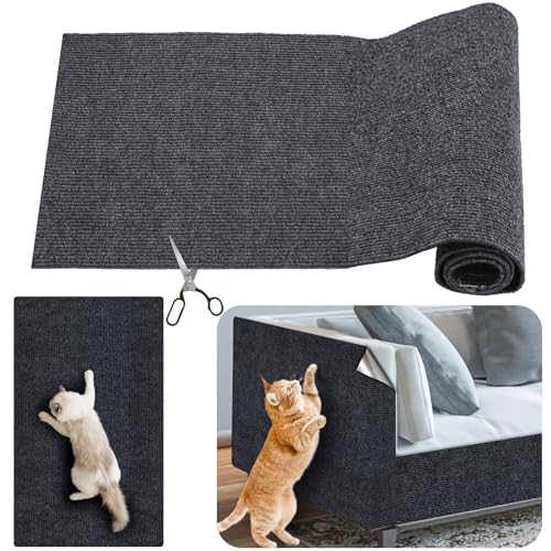 Selbstklebend Kratzmatte Katze, DIY Trimmbar Kratzteppich Katze, rutschfest Kratzbretter Katze, Katzen Kratzmatte für Schützt Teppiche Wand Sofa und Katzenkratzern Vorzubeugen (40 * 100cm) von XIANGLONGY