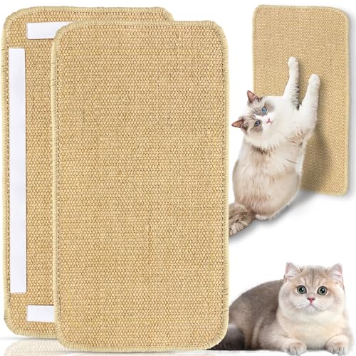 Kratzmatte Katze Wand 50 x 25 cm, Selbstklebende Kratzmatte für Katzen, rutschfest Kratzteppich Katze, Sisal Teppich Katzen, Kratzbretter Katze für Schützt Teppiche und Sofas von XIANGLONGY