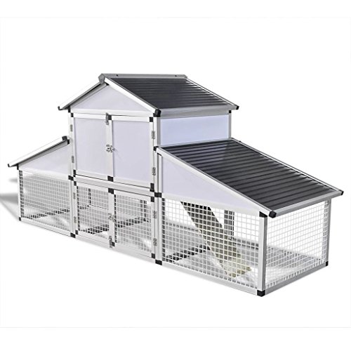 Hühnerstall mit Freilaufgehege und Nistkasten, XIAOGUANG Hühnerställe, Hühnerhaus, Hühnerkäfig, Chicken Coop, Huehnerstall, Hühner Nisten, Hühnerauslauf, Aluminium von XIAOGUANG