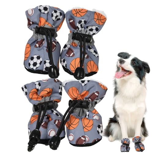 Hundeschneeschuhe - 4 Stück Outdoor-schützende warme Schuhe Fleece-Stiefel für Hunde | Hundezubehör für kaltes Wetter für Deutschen Schäferhund, Dobermann, Pudel, Corgi Xiaoxiaoyu von XIAOXIAOYU