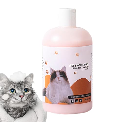 XIAOXIAOYU Haustiershampoo für Hunde, Hundeshampoo - Feuchtigkeitscreme Katzenshampoo Safe 500ml - Sicheres, sanftes Haustiershampoo, Haustierbadeflüssigkeit für Katzen und stinkende Hunde von XIAOXIAOYU