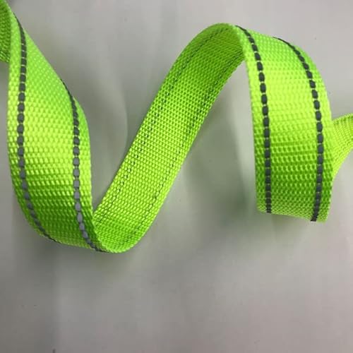 5 Meter 25 mm Polyester-Gurtband mit reflektierendem Streifen, Rucksackgurt, DIY-Handwerk, Haustierhalsband, Leine, Zubehör von XIAOXIN