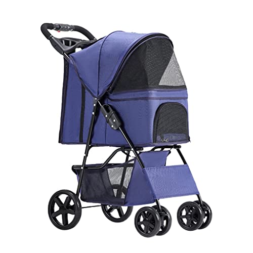 Haustier-Kinderwagen für Hunde, Katzen, leichter Haustier-Kinderwagen für kleine, mittelgroße Hunde und Katzen, faltbarer Reisewagen, Premium-Hundewagen, Katzenwagen, Kinderwagen mit Getränkehalter von XIAOYIWIN