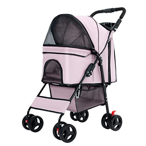 Haustier-Kinderwagen for kleine mittelgroße Hunde, Hunde-Kinderwagen-Kinderwagen, leichter Katzen-Kinderwagen, Hunde-Kinderwagen, zusammenklappbarer Haustier-Reisetransportwagen, Premium-Hunde-Kinderw von XIAOYIWIN