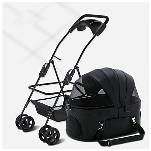 Hunde-Kinderwagen, Haustier-Kinderwagen for Hunde, Hunde-Kinderwagen for kleine mittelgroße Hunde, Haustier-Katzen-Hunde-Kinderwagen, Premium-Kinderwagen, abnehmbarer Yravel-Tragewagen mit Getränkehal von XIAOYIWIN