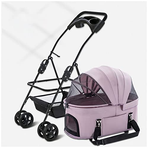 Hunde-Kinderwagen, Haustier-Kinderwagen for Hunde, Hunde-Kinderwagen for kleine mittelgroße Hunde, Haustier-Katzen-Hunde-Kinderwagen, Premium-Kinderwagen, abnehmbarer Yravel-Tragewagen mit Getränkehal von XIAOYIWIN