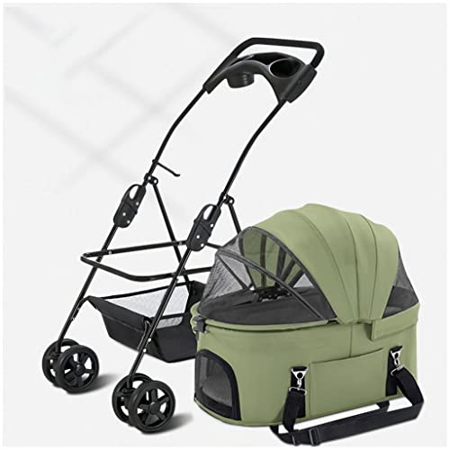 Hunde-Kinderwagen, Haustier-Kinderwagen for Hunde, Hunde-Kinderwagen for kleine mittelgroße Hunde, Haustier-Katzen-Hunde-Kinderwagen, Premium-Kinderwagen, abnehmbarer Yravel-Tragewagen mit Getränkehal von XIAOYIWIN