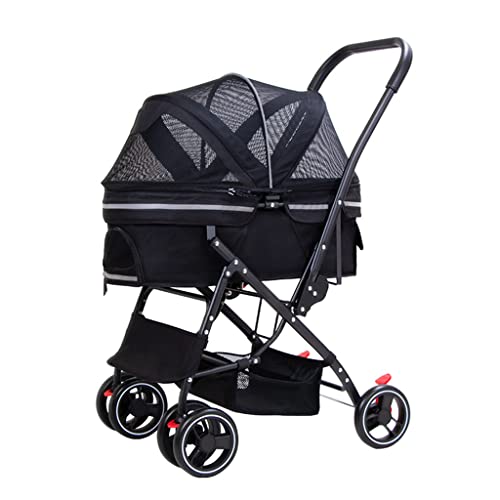 Hunde-Kinderwagen, Haustier-Kinderwagen for kleine mittelgroße Hunde, Hunde-Kinderwagen, Kinderwagen, Katzen-Kinderwagen-Träger, teilbarer Haustier-Kinderwagen, Reisewagen, Aluminium-Halterung, Wagenw von XIAOYIWIN