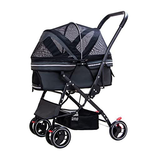 Hunde-Kinderwagen, Haustier-Kinderwagen for kleine mittelgroße Hunde, Hunde-Kinderwagen, Kinderwagen, Katzen-Kinderwagen-Träger, teilbarer Haustier-Kinderwagen, Reisewagen, Aluminium-Halterung, Wagenw von XIAOYIWIN