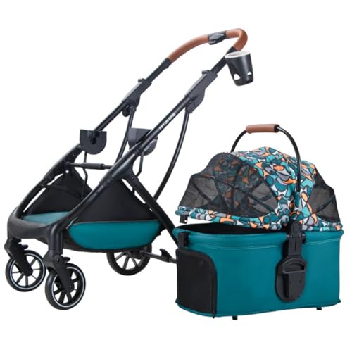 Hunde-Kinderwagen, Haustier-Kinderwagen for kleine und mittelgroße Hunde, Haustier-Kinderwagen, Buggy, abnehmbarer Katzen-Kinderwagen, faltbarer Reiseträger, Hunde-Kinderwagen, Kinderwagen for Hunde m von XIAOYIWIN