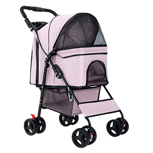 Hunde-Kinderwagen, Haustier-Kinderwagen for kleine und mittelgroße Hunde, Hunde-Kinderwagen-Kinderwagen, leichter Katzen-Kinderwagen, zusammenklappbarer Haustier-Reiseträger, Premium-Hunde-Kinderwagen von XIAOYIWIN