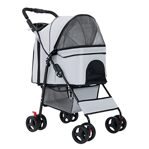 Hunde-Kinderwagen, Haustier-Kinderwagen for kleine und mittelgroße Hunde, Hunde-Kinderwagen-Kinderwagen, leichter Katzen-Kinderwagen, zusammenklappbarer Haustier-Reiseträger, Premium-Hunde-Kinderwagen von XIAOYIWIN