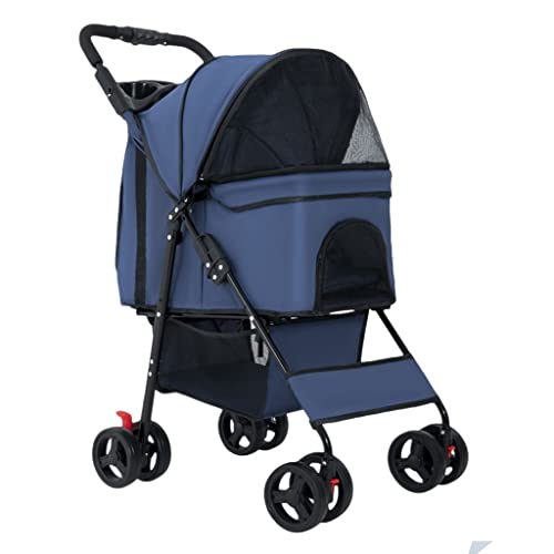 Hunde-Kinderwagen, Haustier-Kinderwagen for kleine und mittelgroße Hunde, Hunde-Kinderwagen-Kinderwagen, leichter Katzen-Kinderwagen, zusammenklappbarer Haustier-Reiseträger, Premium-Hunde-Kinderwagen von XIAOYIWIN