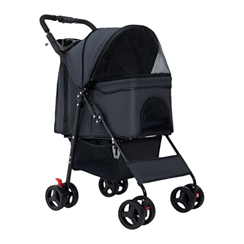 Hunde-Kinderwagen, Haustier-Kinderwagen for kleine und mittelgroße Hunde, Hunde-Kinderwagen-Kinderwagen, leichter Katzen-Kinderwagen, zusammenklappbarer Haustier-Reiseträger, Premium-Hunde-Kinderwagen von XIAOYIWIN