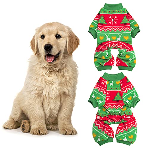 XIAOYU Elch-Weihnachts-Hundepyjama, Haustier-Kleidung, Winter, warm, Größe XL von XIAOYU