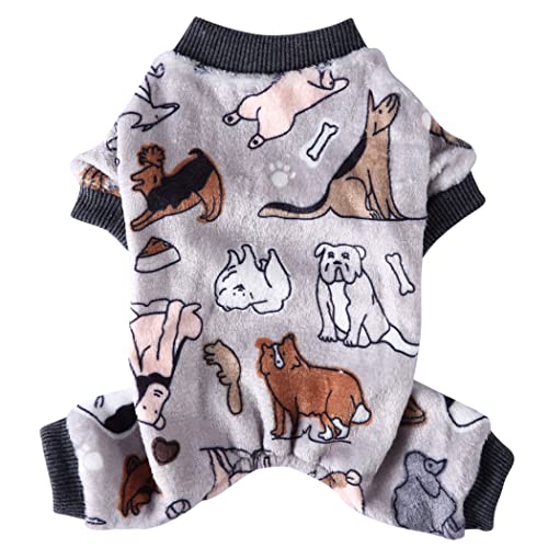 XIAOYU Halloween-Haustierkleidung, Flauschiger Samt, Hundemantel, Hundepyjama, Haustierkleidung für kaltes Wetter, Katzenkleid, Tiermuster von XIAOYU