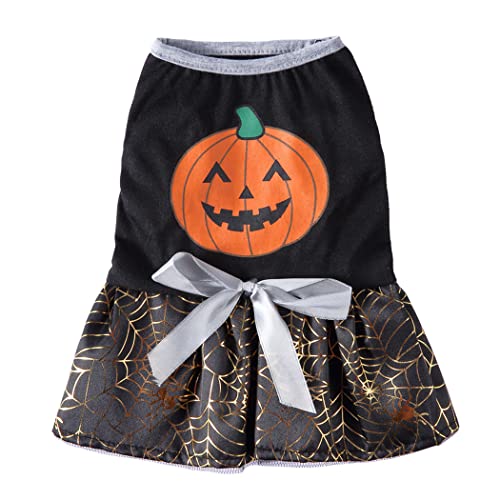 XIAOYU Halloween Hund Kleider Rock Kürbis Spinne Haustier Kleidung Kostüm für Welpen Katzen Cosplay (L) von XIAOYU